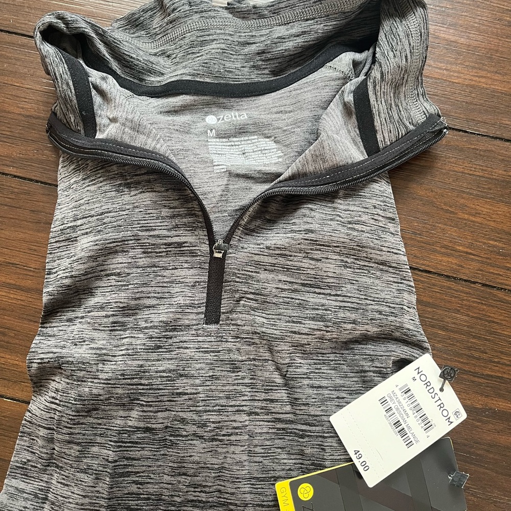 Mens Zella Gray Quarter-Zip Athletic Top